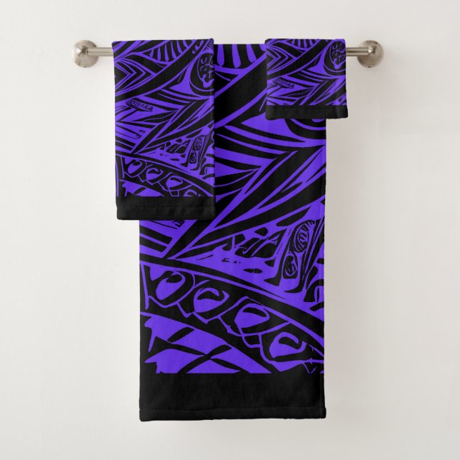 Abstrait Tribal Noir Et Violet (En situation)