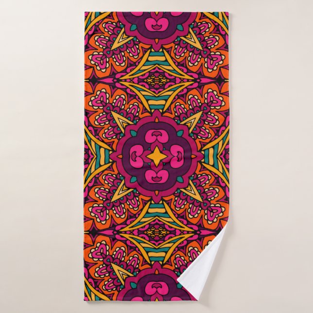 Abstrait Tribal vintage ethnique sans couture moti (Serviette de bain)
