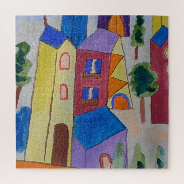 Abstrait Village d'été Jigsaw Puzzle (Vertical)