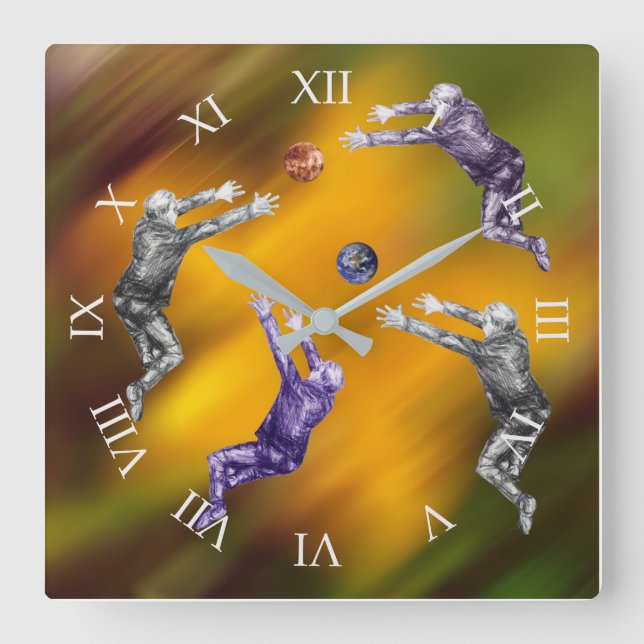 Abstraite balle combat Acrylique Mur Horloge (Recto)