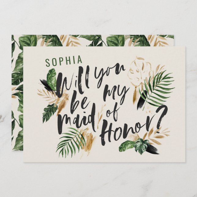 Abstraite femme d'honneur tropicale (Devant / Derrière)