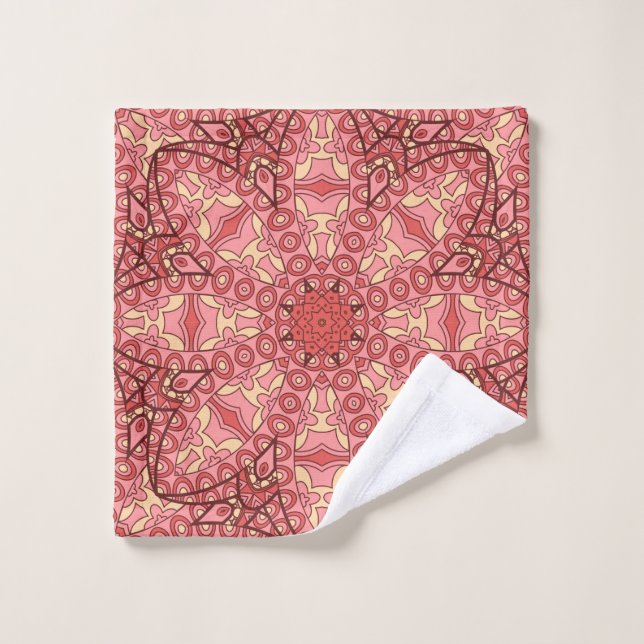 Abstraite fleur mandala ethnique sans couture moti (Gant de toilette)