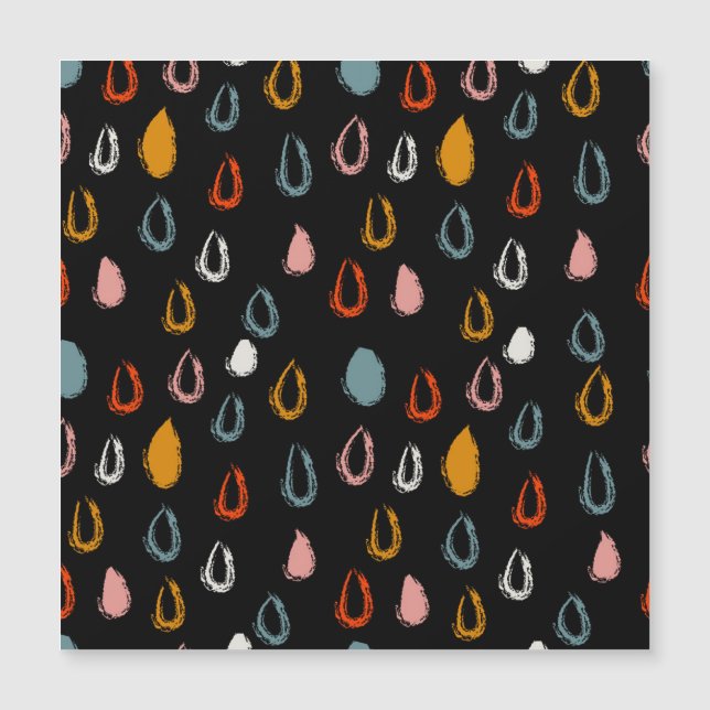 Abstraite goutte de pluie boho, doodle tribal. (Devant)