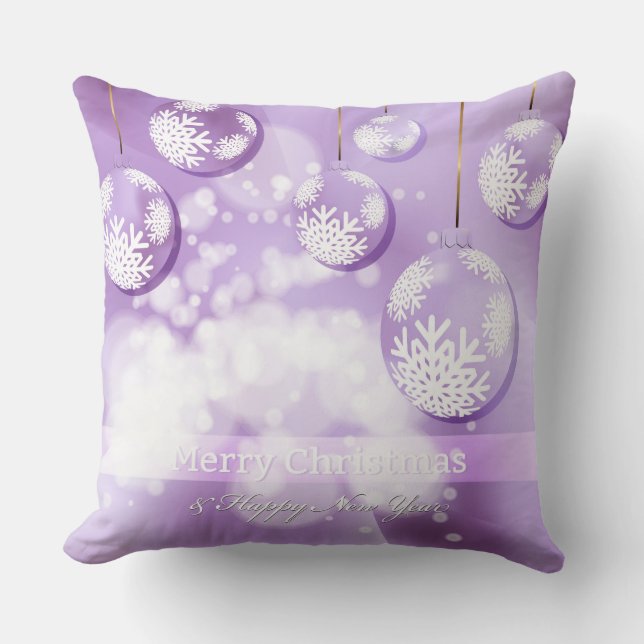 Abstraite Lilac boules de Noël Jeter Oreiller (Recto)