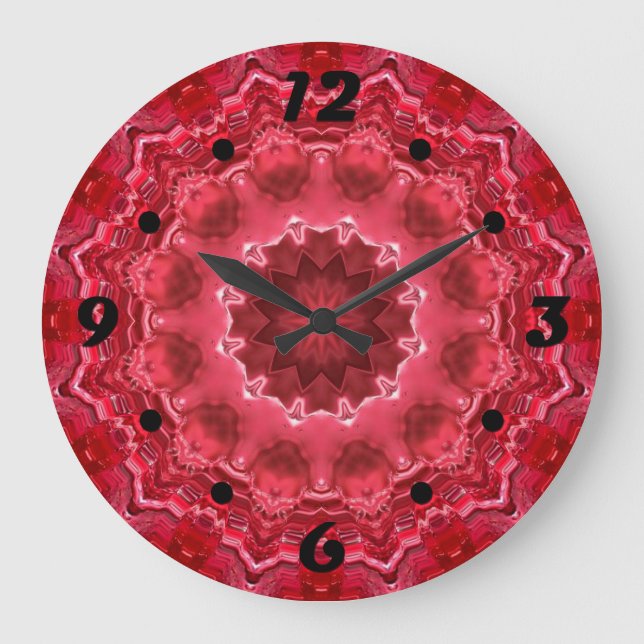 Abstraite, mandala, kaléidoscope grande horloge (Recto)