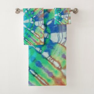 Abstraite plage moderne Turquoise Batik Tie Dye