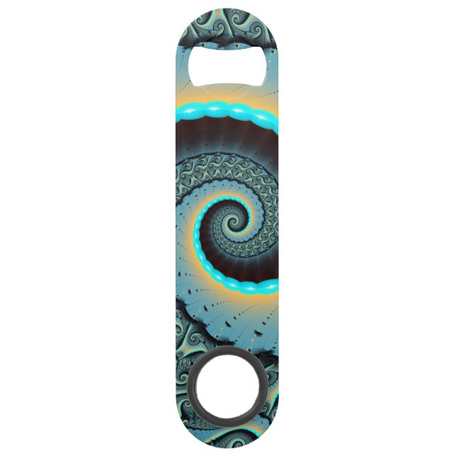 Abstraite spirale d'art fractal bleu turquoise ora (Devant)