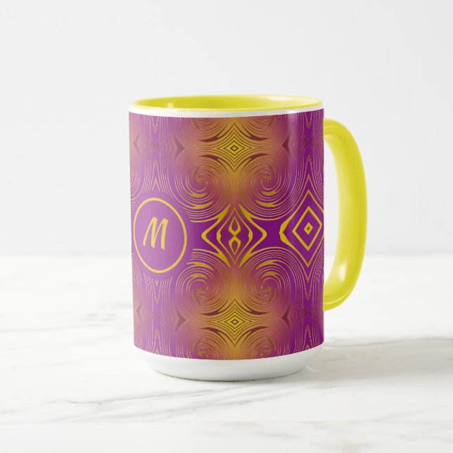 abstraite tasse à café motif tourbillon coloré (Devant droit)