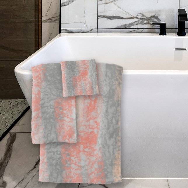 Abstraite teintes molles Corail Peach Grey (Créateur téléchargé)