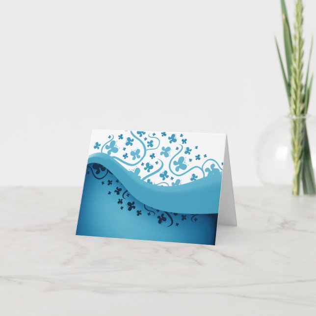 Abstraits de papillons bleus Cartes pour notes (Devant)