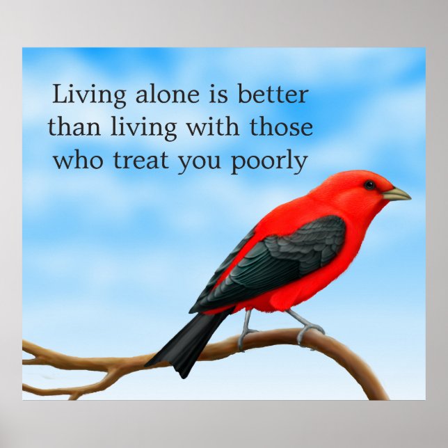 Abuse Survivors Inspirational Red Bird Poster (Devant)