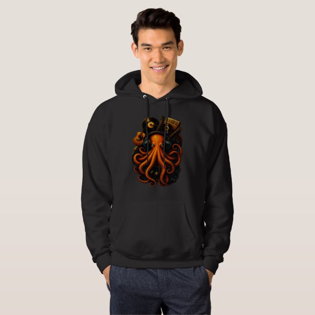 Abyss Kraken – Octopus Steampunk Lumineux Sweat à  (Devant entier)
