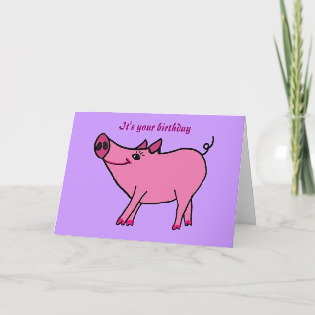 AC - Bonne carte de voeux pour porc d'anniversaire (Devant)