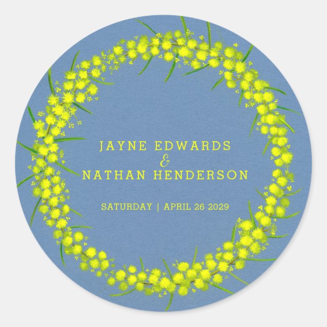 Acacia jaune wattle couronne autocollants de maria (Devant)