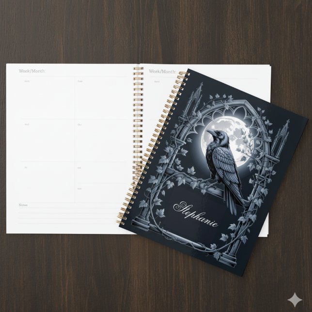 Académie gothique sombre corbeau (Dark Academia daily planner)