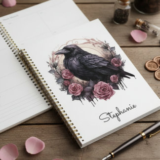 Académie sombre Gothique Corbeau Rose Floral