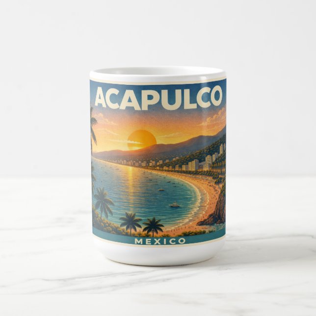 Acapulco Vintage Travel Poster Mug (Centre)