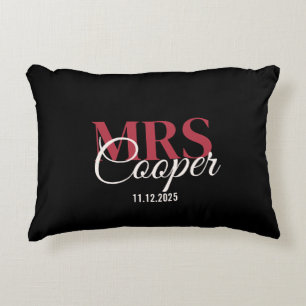 Accent Coussin élégant Nom de la mariée élégante R