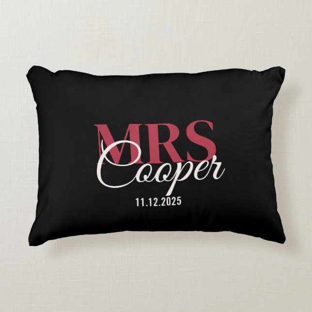 Accent Coussin élégant Nom de la mariée élégante R (Devant)