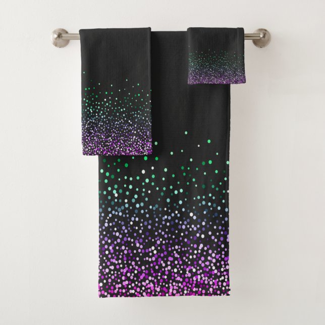 Accent de paillettes colorées noires (En situation)