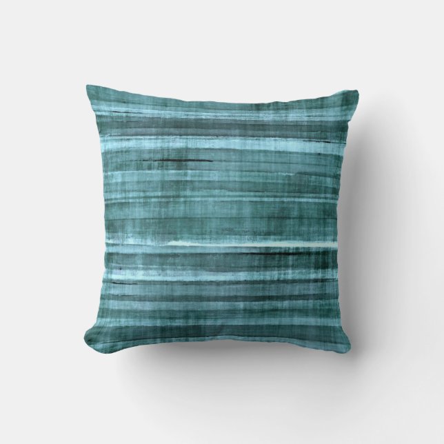 "Accent Turquoise" Coussin d'art Abstrait (Recto)