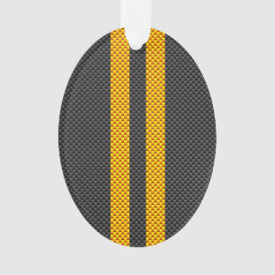 Accent Yellow Racing Stripes Carbon Fiber Style