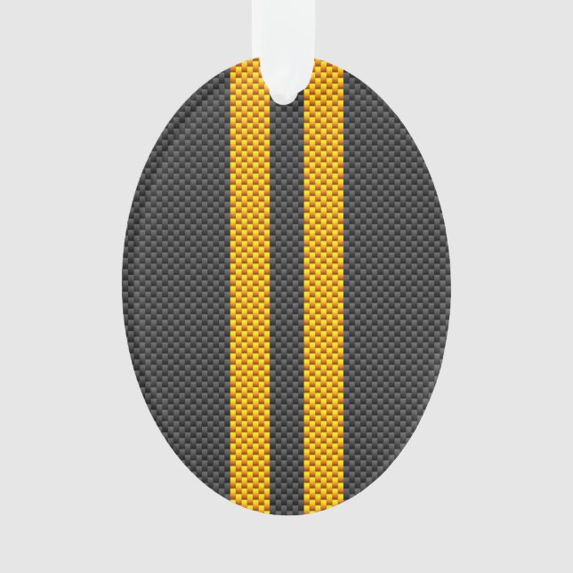 Accent Yellow Racing Stripes Carbon Fiber Style (devant)