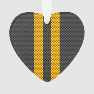 Accent Yellow Racing Stripes Carbon Fiber Style
