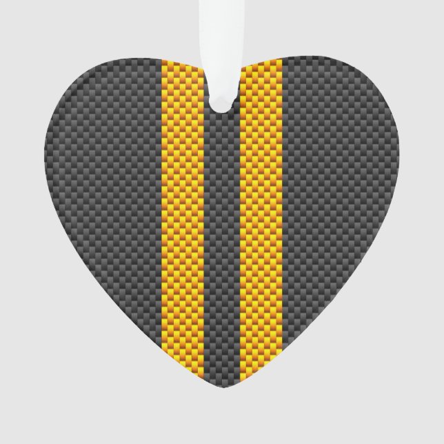 Accent Yellow Racing Stripes Carbon Fiber Style (devant)