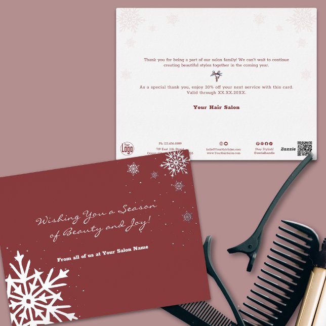 Accents à huile d'argent Snowflakes Carte de vacan (Silver Foil Accents Snowflakes Holiday Card)