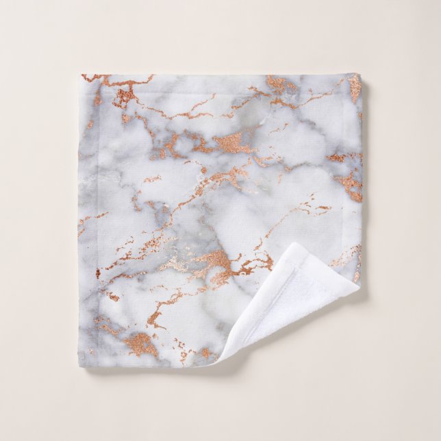 Accents de sable et motif abstrait blanc (Gant de toilette)