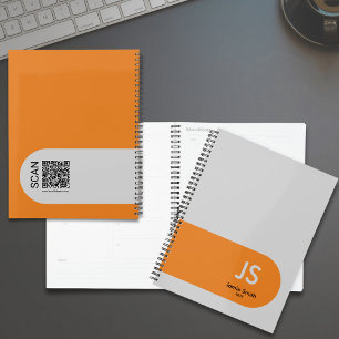 Accents orange minimaux Initiales Rendez-vous gris