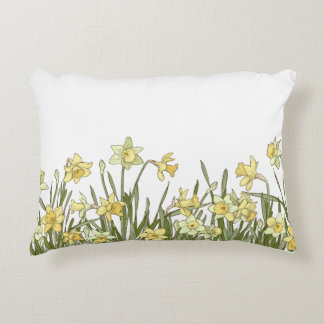 Accentuation Coussin avec motif floral jonc jaune