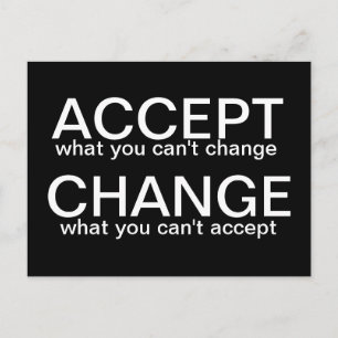 Accepter contre le changement - carte postale moti