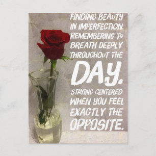Accepter l'imperfection - Carte postale Rose rouge