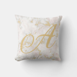 Accessoire de Coussin Motif en or rose marbre
