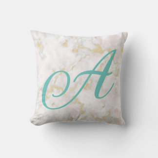 Accessoire de Coussin Motif en or rose marbre