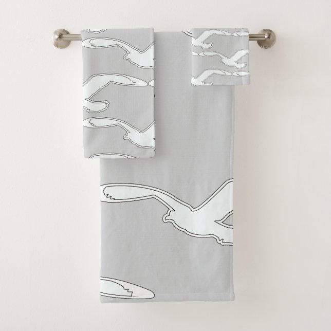 Accessoire de salle de bain Oiseau en vol gris cla (En situation)