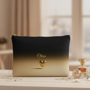Accessoires Cœur doré élégant et pochette personnalisée à dégr