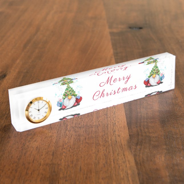Accessoires de bureau Plaque avec horloge Gnome de (Taille)