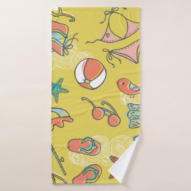 accessoires de plage. motif transparent (Serviette de bain)