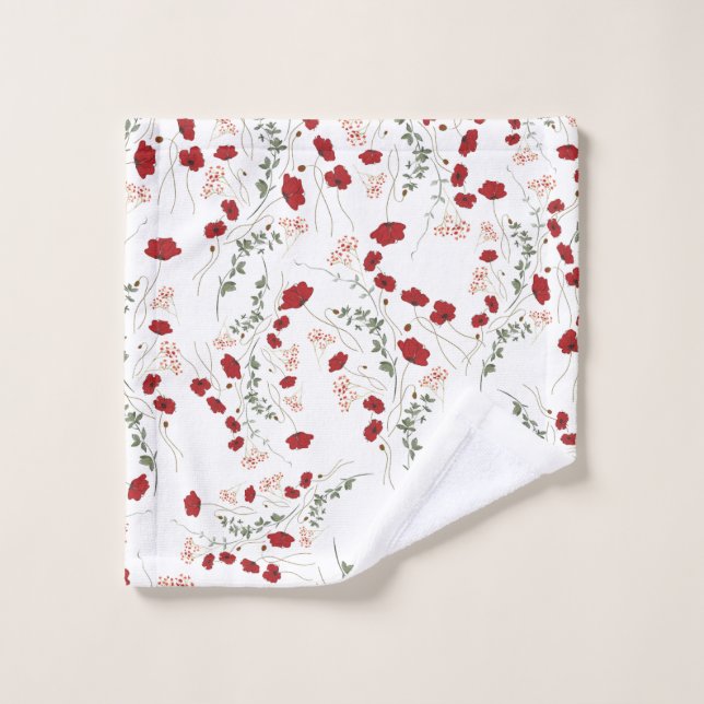 Accessoires de salle de bain à fleurs (Gant de toilette)