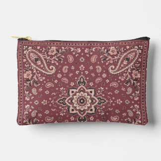 Accessoires Petite pochette à fermeture éclair mauve bandana p