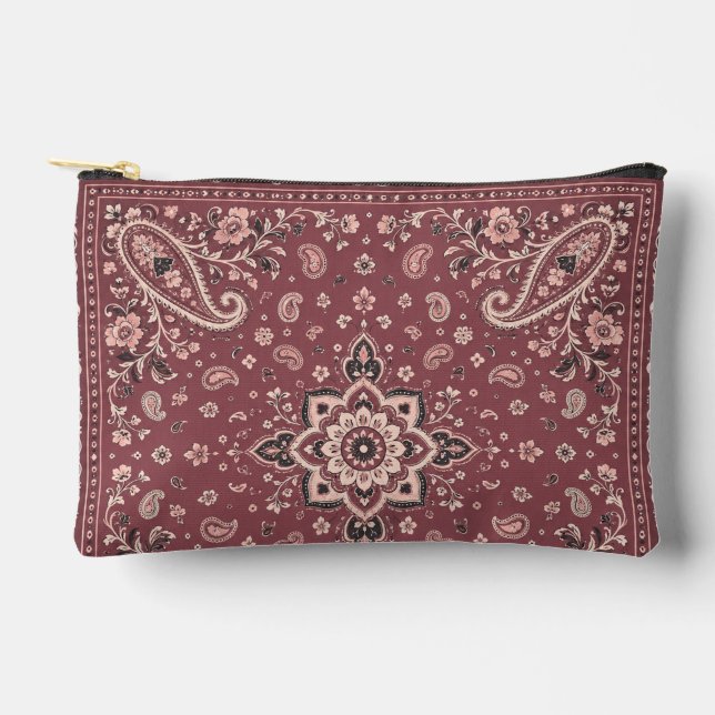 Accessoires Petite pochette à fermeture éclair mauve bandana p (Recto)
