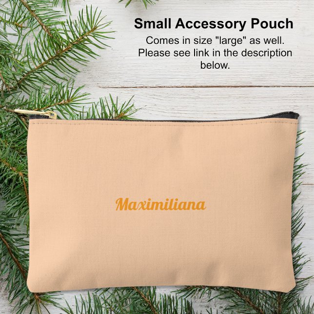 Accessoires Poche orange - Pochette à Accessoire Petit Solide (Small Accessory Pouch - Orange Peach - Solid by Leapfroglisics Shop)