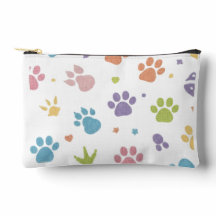Pochette à fermeture éclair à motif d'empreintes d