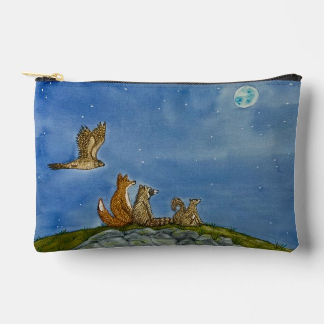 Accessoires Pochette à fermeture éclair Animaux qui regardent  (Recto)