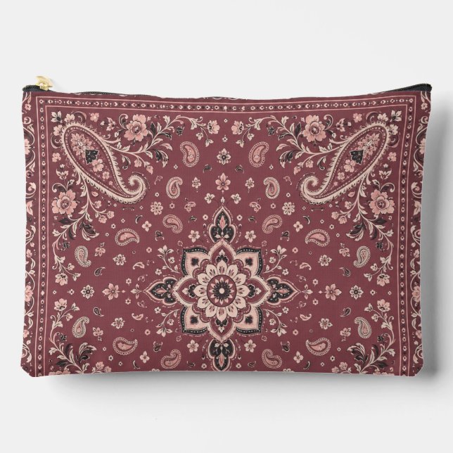 Accessoires Pochette à fermeture éclair large Bandana Paisley  (Recto)