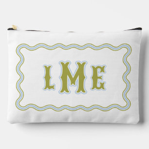 Accessoires Pochette à monogramme personnalisé vert et bleu à