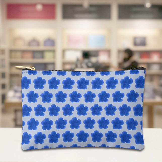 Accessoires Pochette à motif sans couture de rose de mousse bl (Pouch with seamless pattern of a blue moss rose)